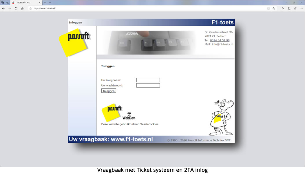 Vraagbaak met Ticket systeem en 2FA inlog